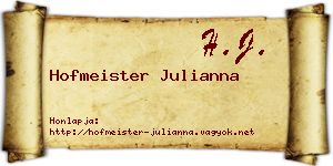 Hofmeister Julianna névjegykártya